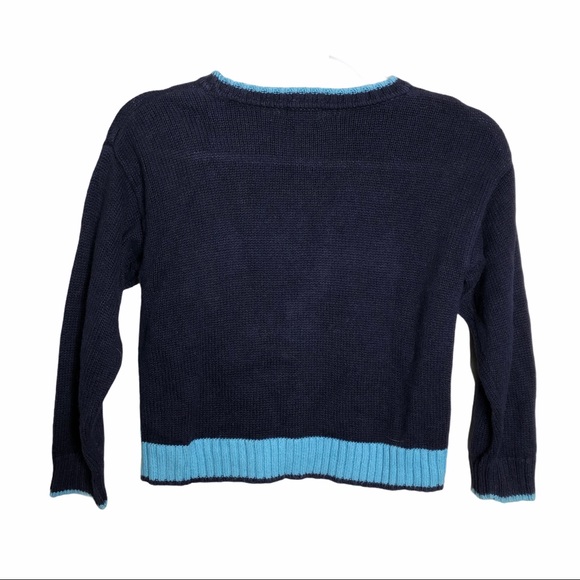 Hartstrings Blue Dog Ocean Maine Scene Sweater - Picture 2 of 5